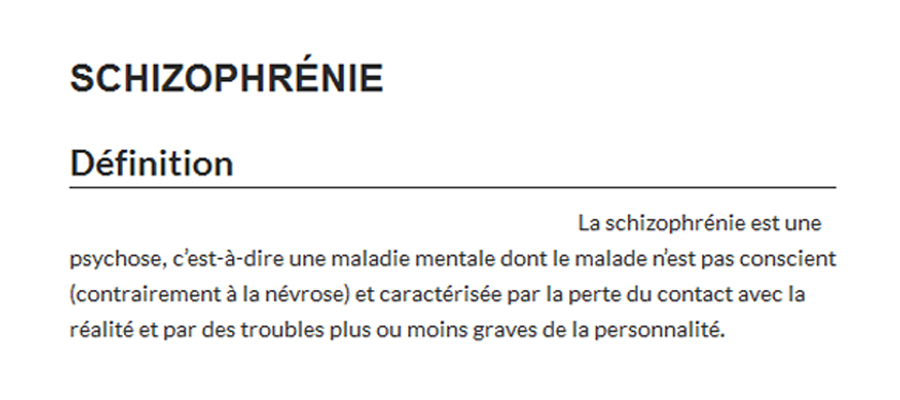 SCHIZOPHRENIE